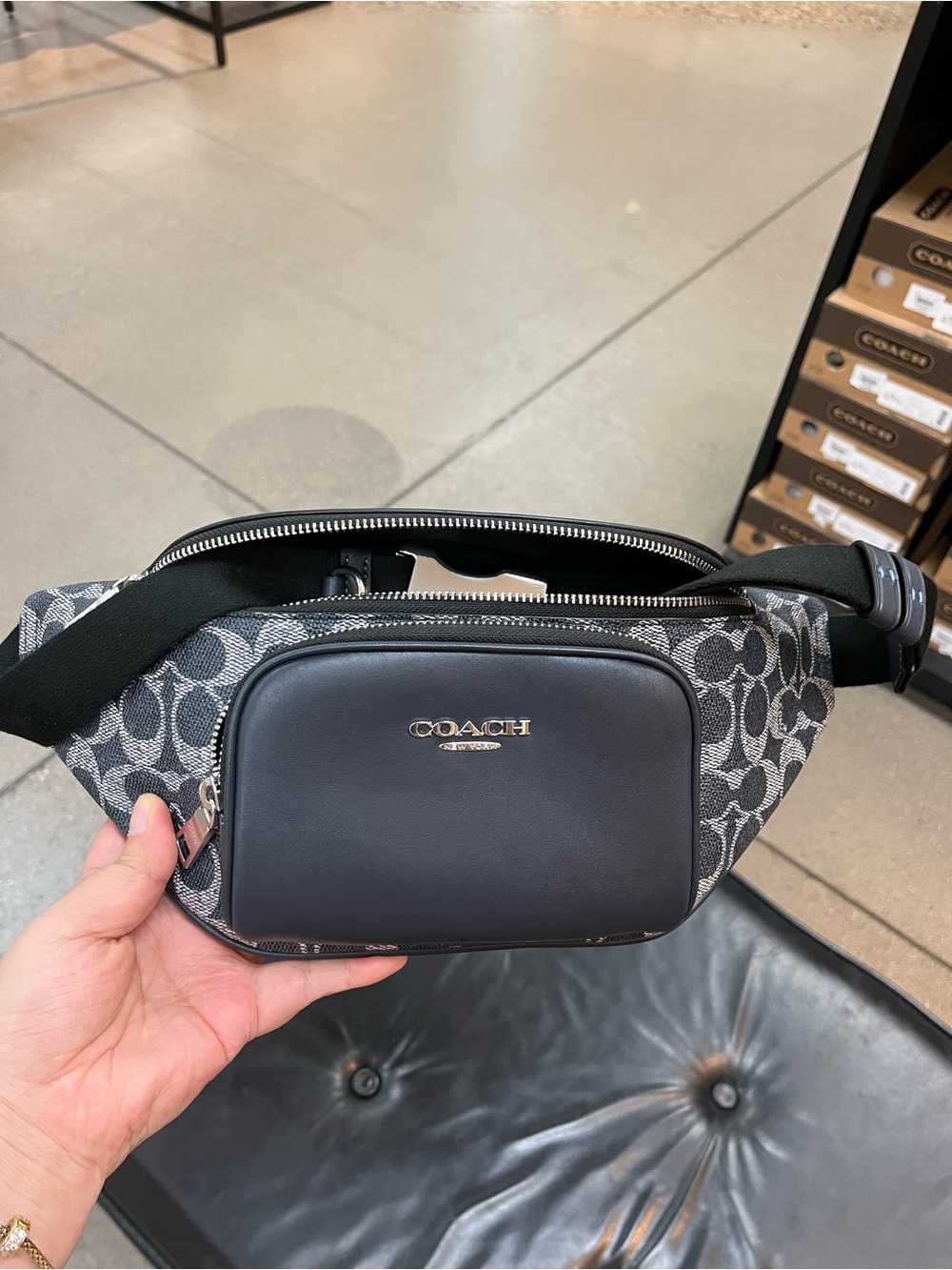 Coach Racer Small Belt Bag In Signature Canvas NWT